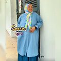 Seera Plain Eyelet Opah Midi (Oversized Cutting, with Cupcake Cuffs)