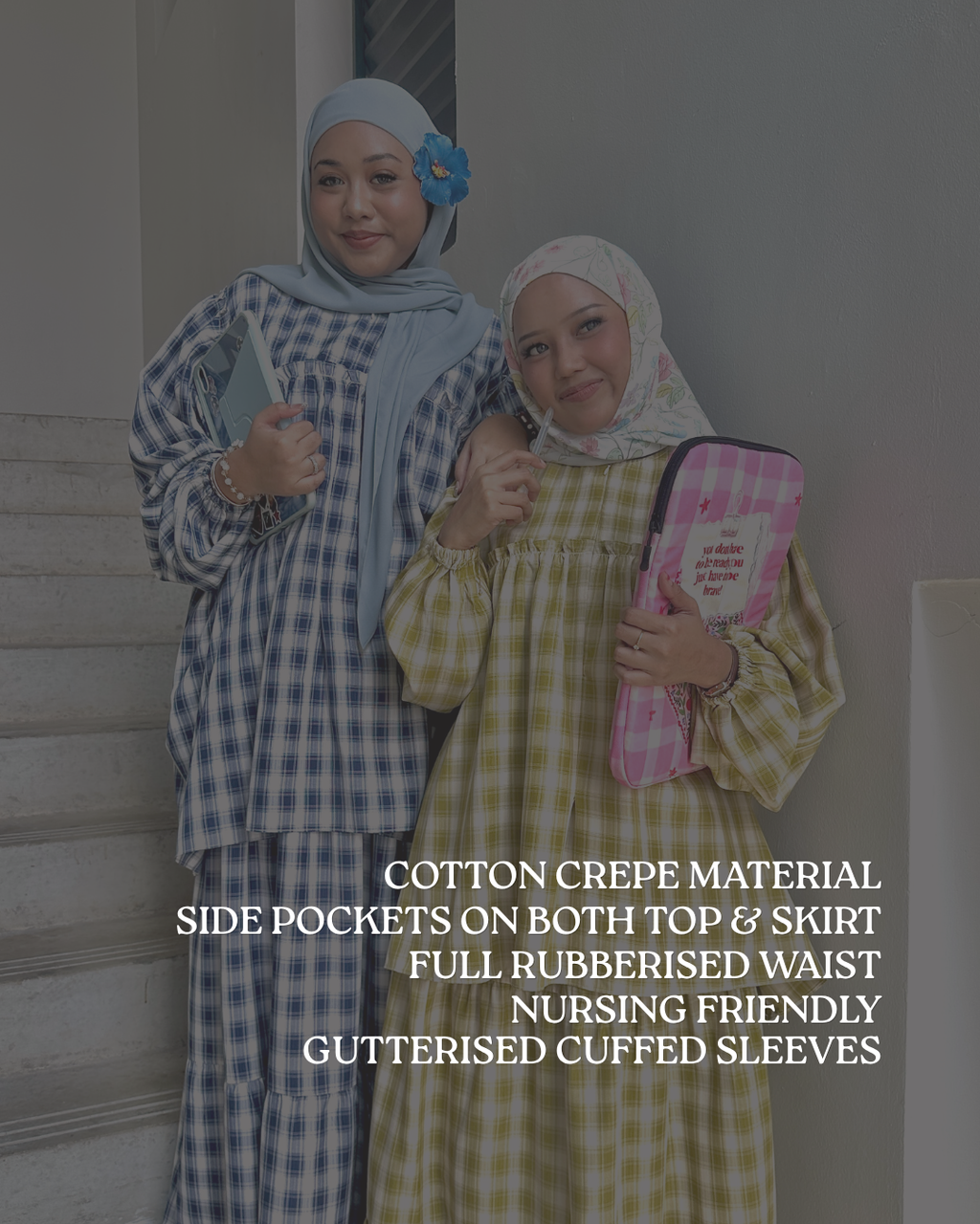 Naomi Gingham Skirt Set