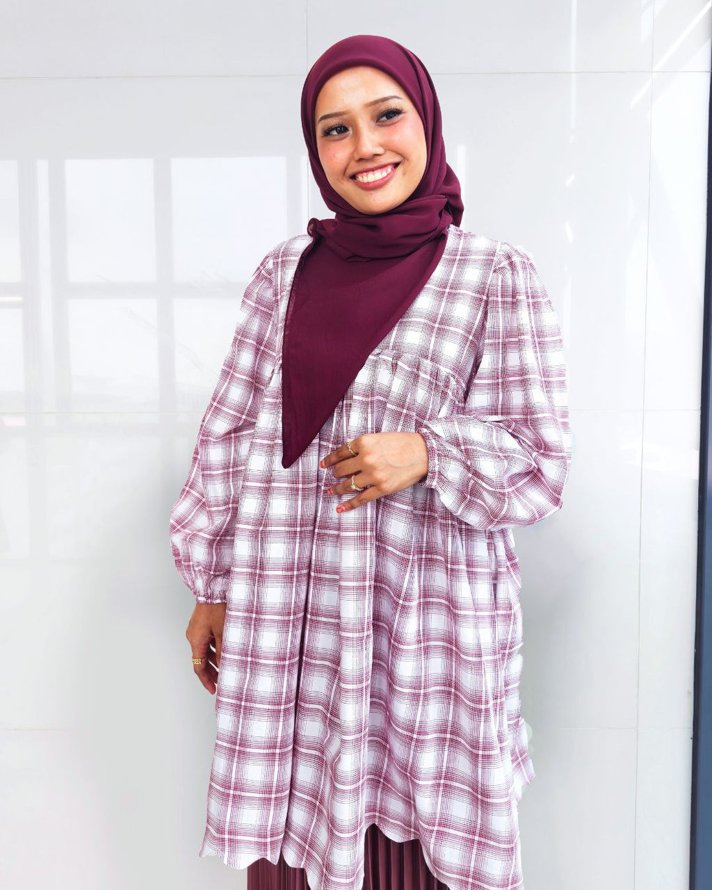 Nayla Checkered Tunic