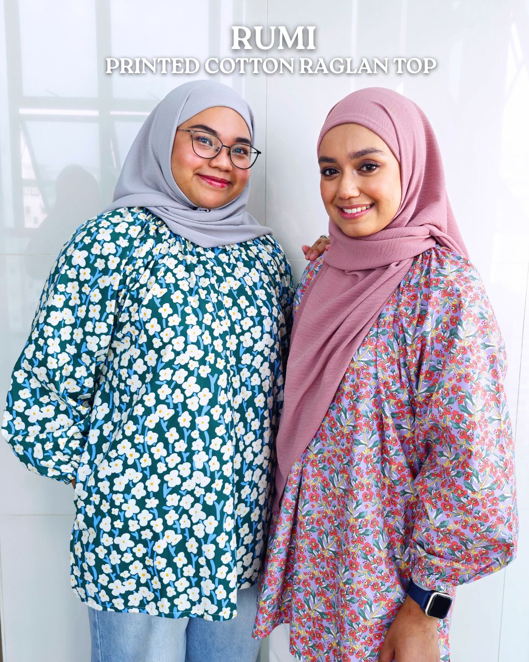 Rumi Printed Cotton Raglan Top