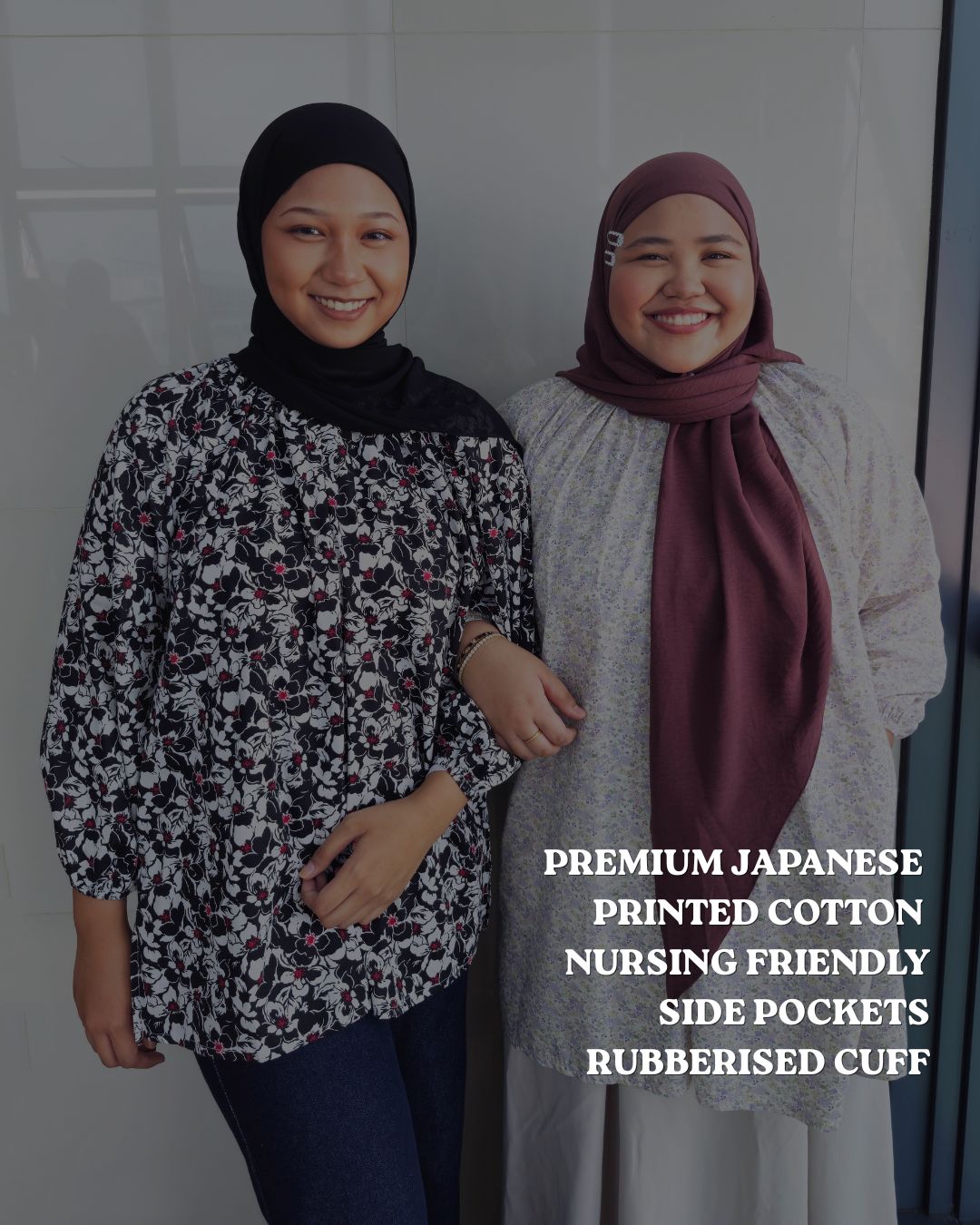 Rumi Printed Cotton Raglan Top