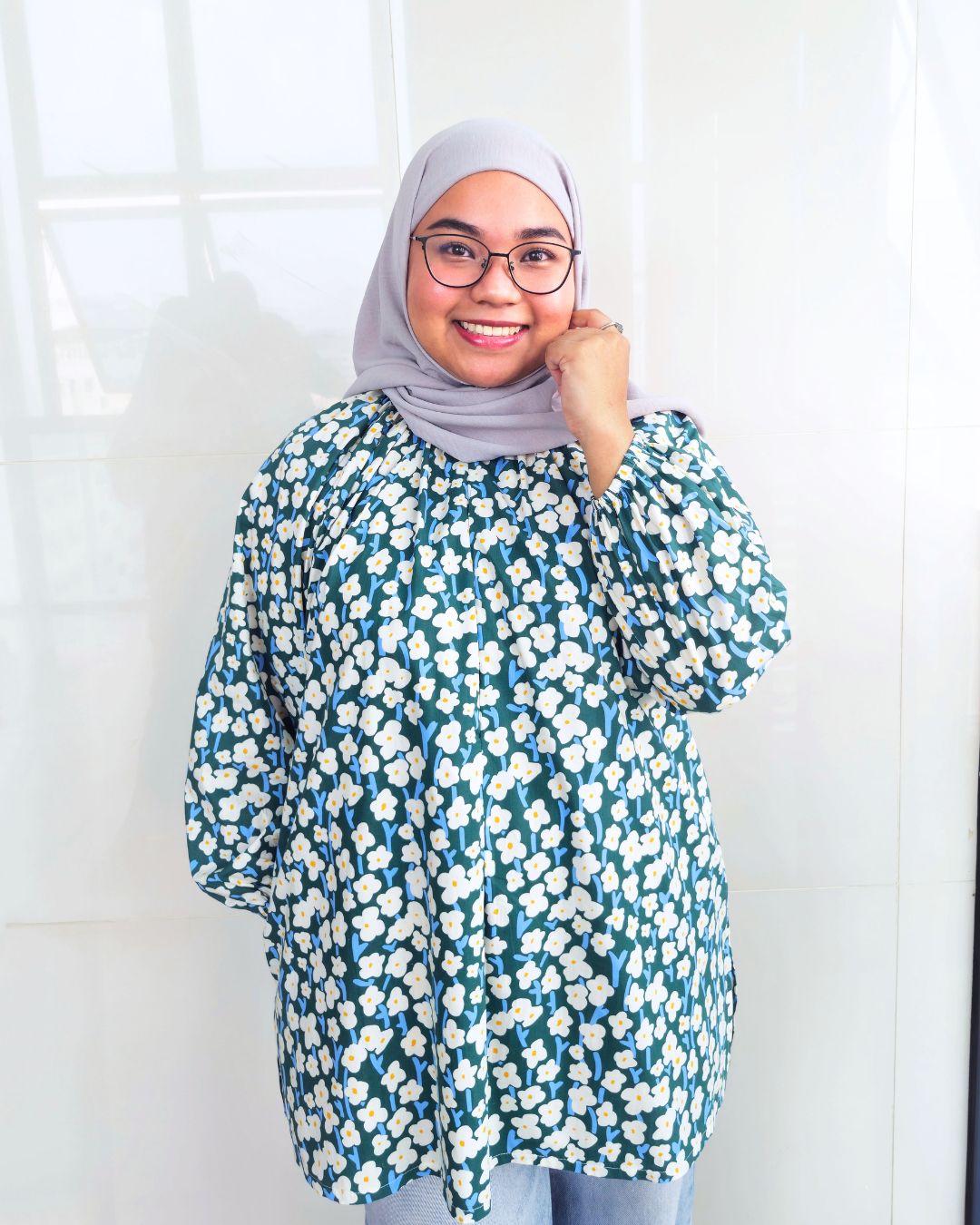 Rumi Printed Cotton Raglan Top