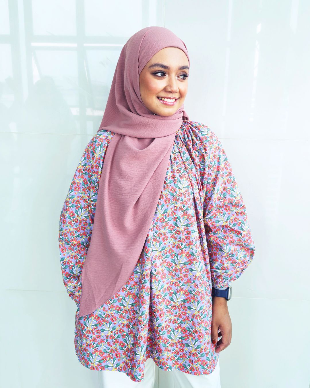 Rumi Printed Cotton Raglan Top