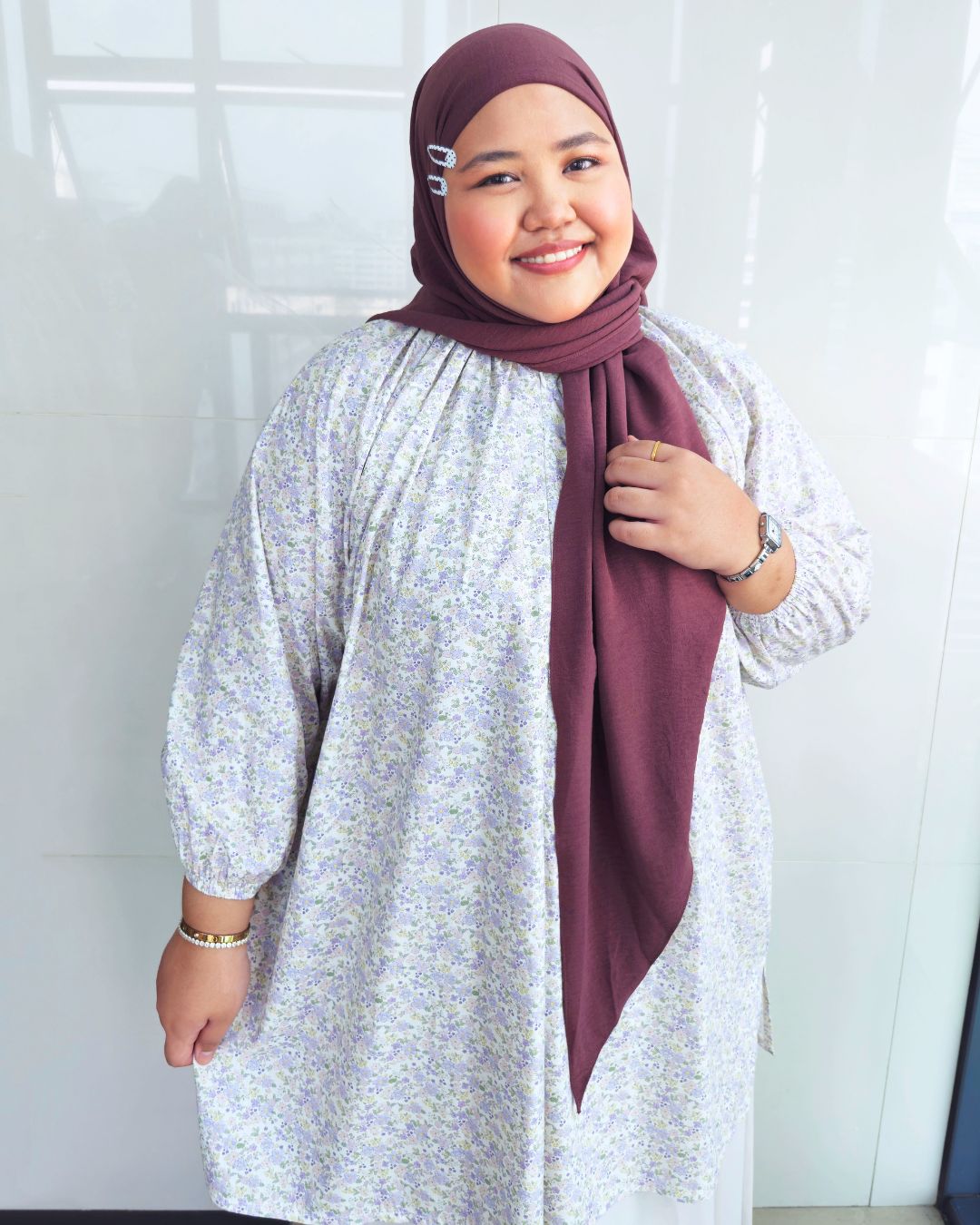 Rumi Printed Cotton Raglan Top