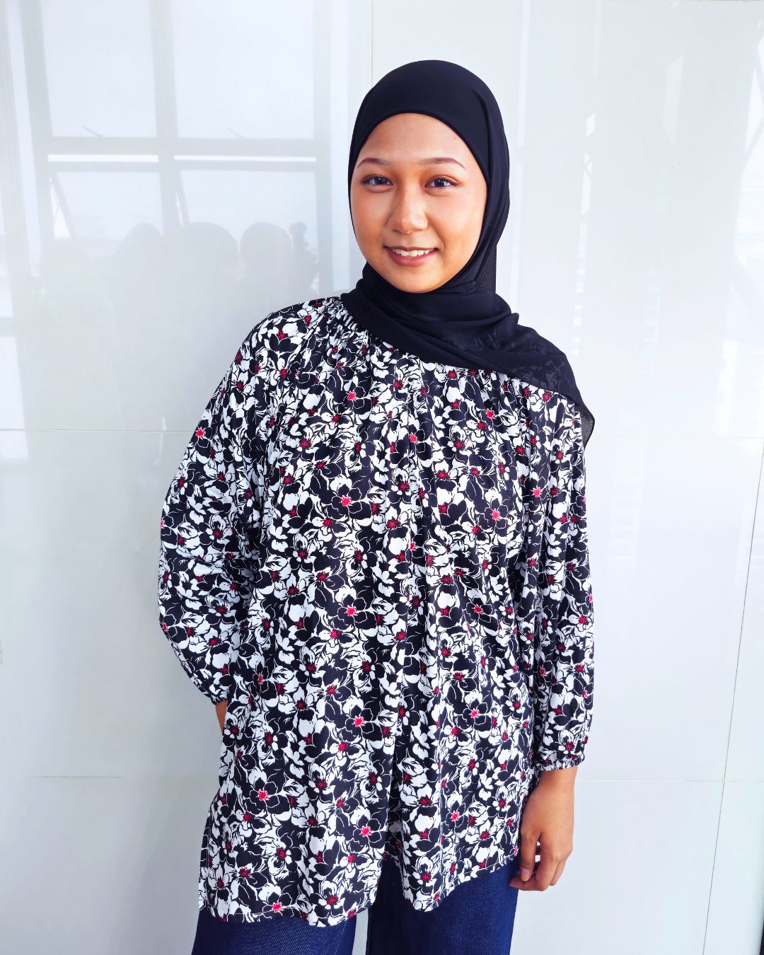 Rumi Printed Cotton Raglan Top