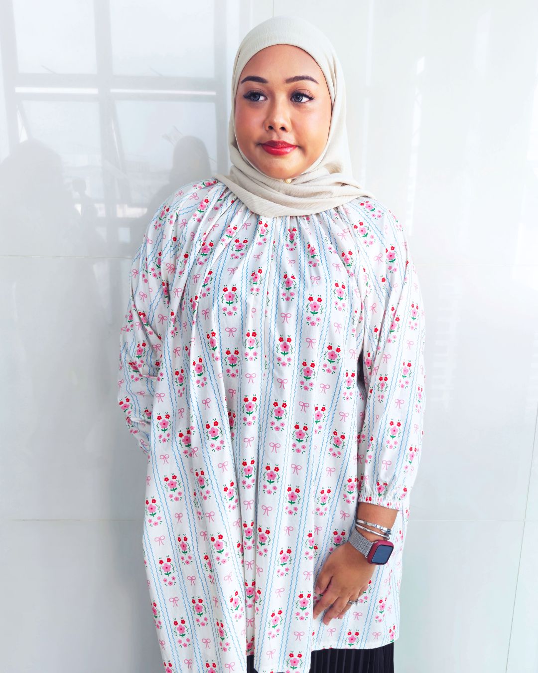 Rumi Printed Cotton Raglan Top