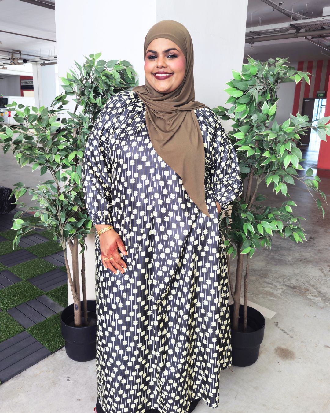 Rhea Raglan Printed Dress