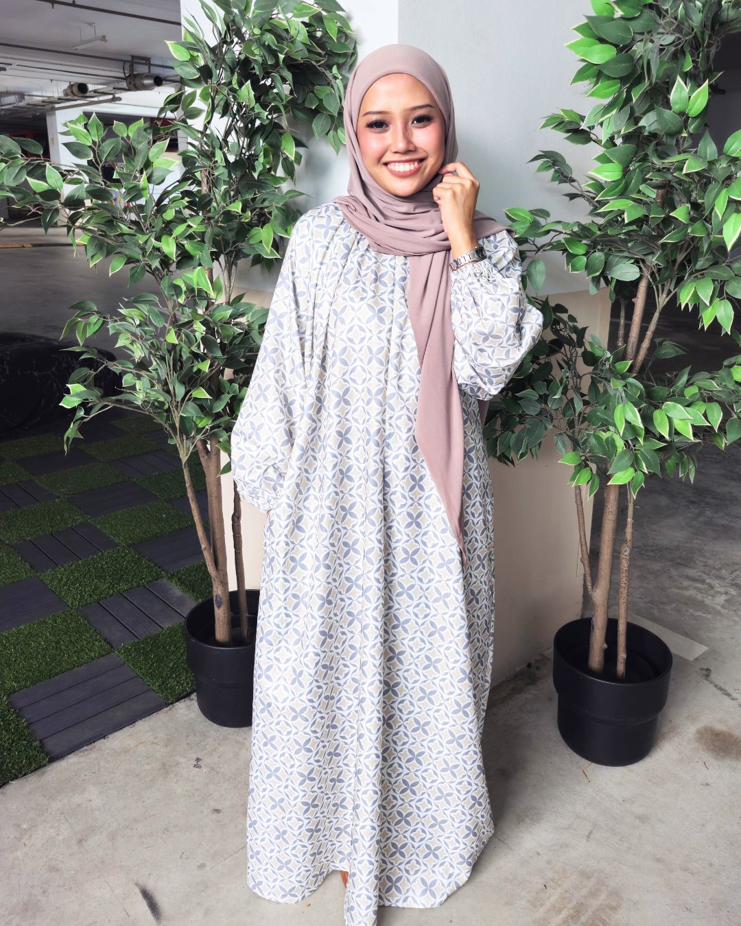 Rhea Raglan Printed Dress