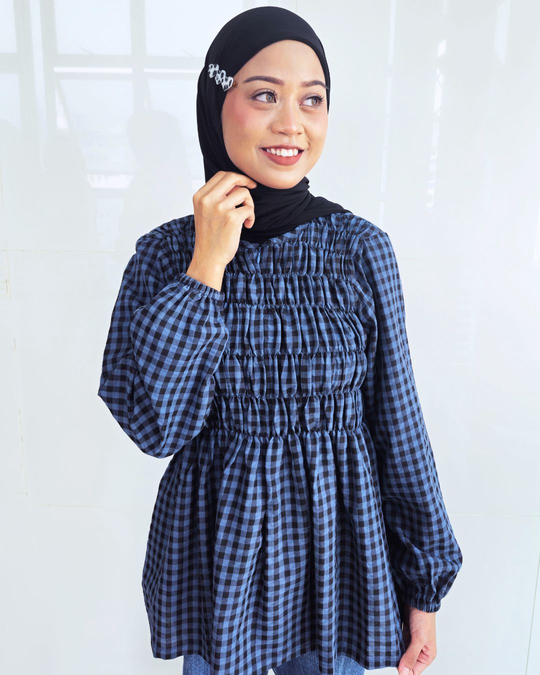 Bree Checkered Smock Top