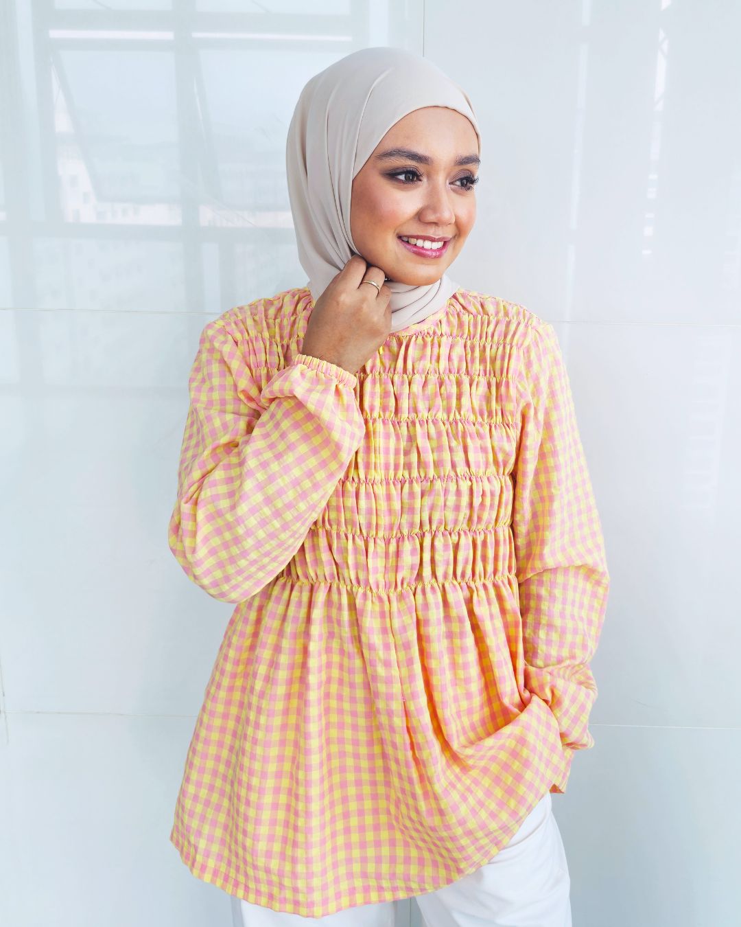 Bree Checkered Smock Top
