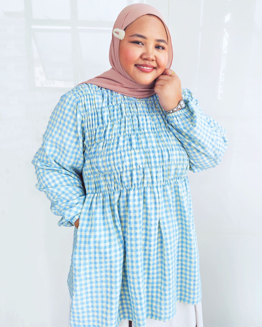 Bree Checkered Smock Top