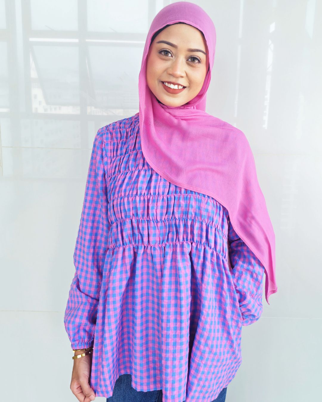 Bree Checkered Smock Top