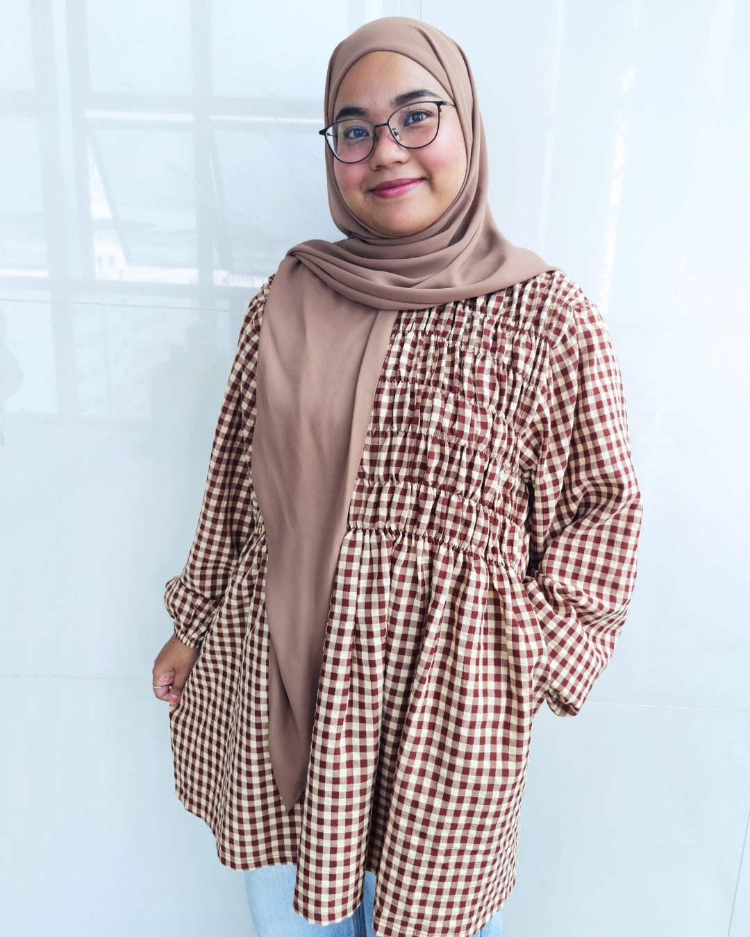 Bree Checkered Smock Top