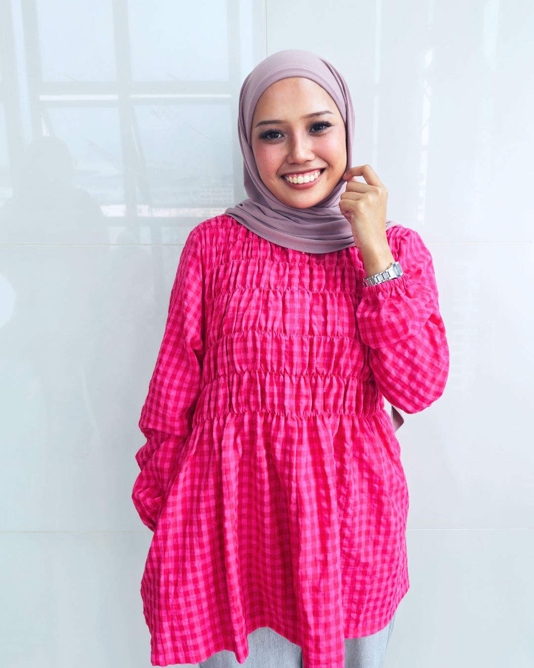 Bree Checkered Smock Top