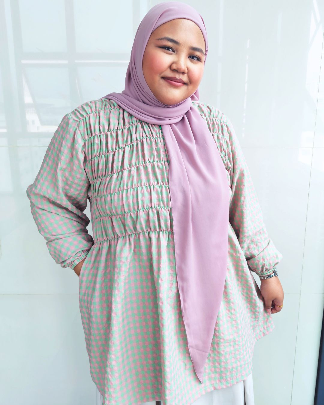 Bree Checkered Smock Top
