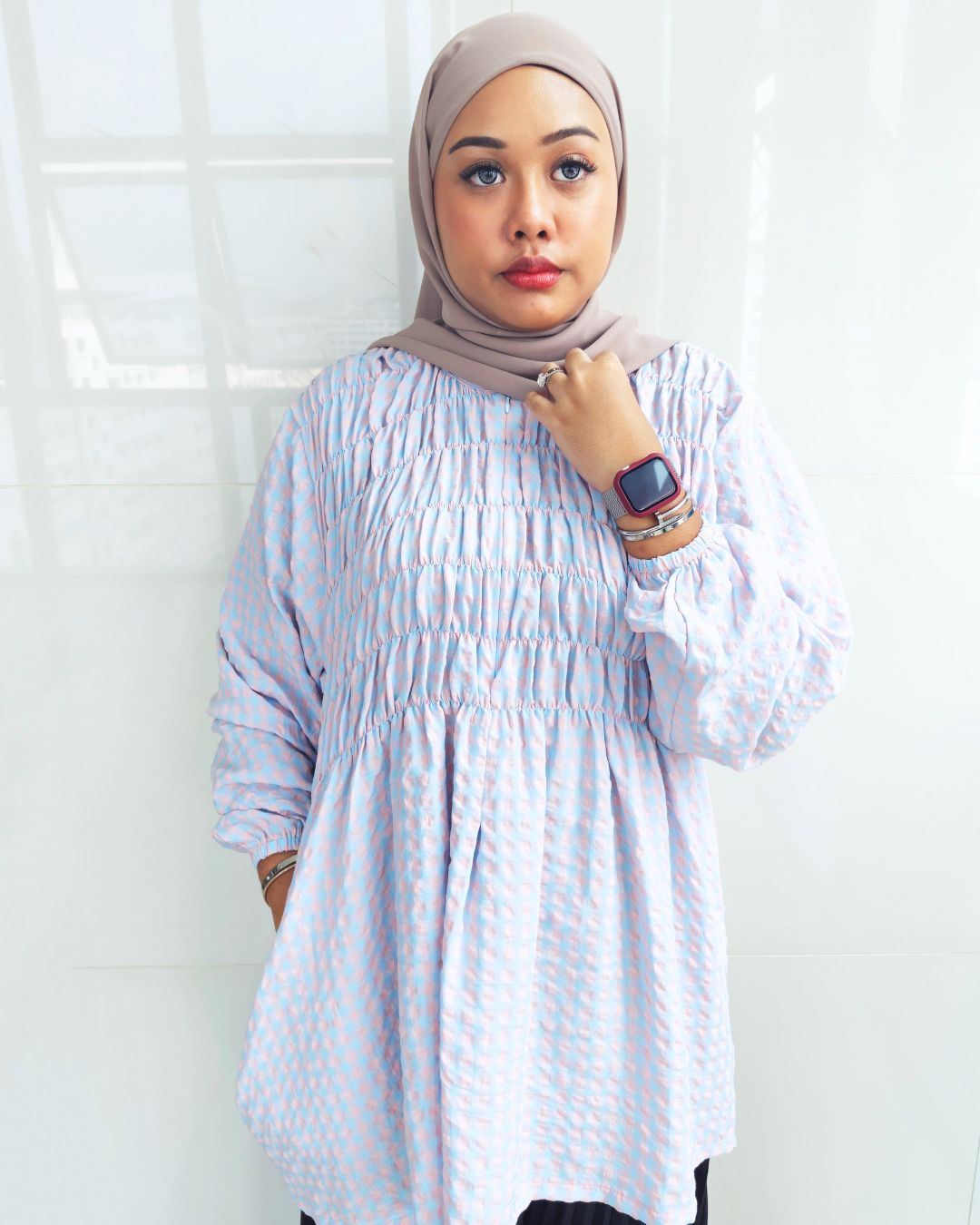 Bree Checkered Smock Top
