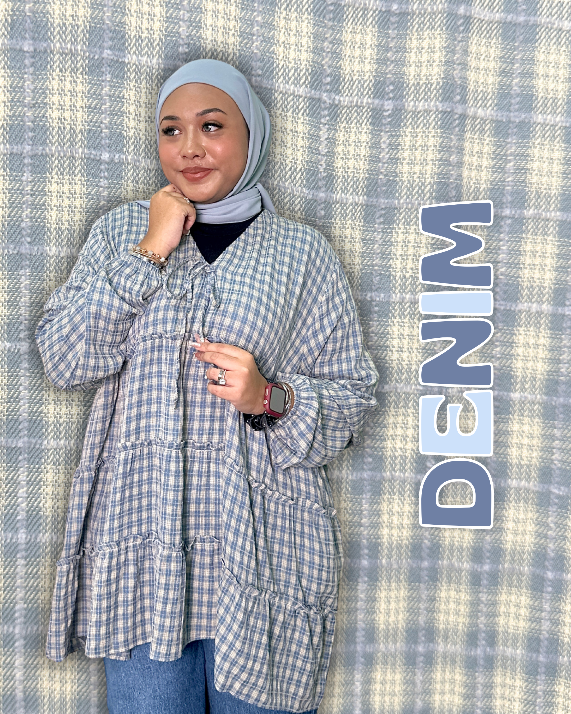 Tammy Ribbon Checkered Top
