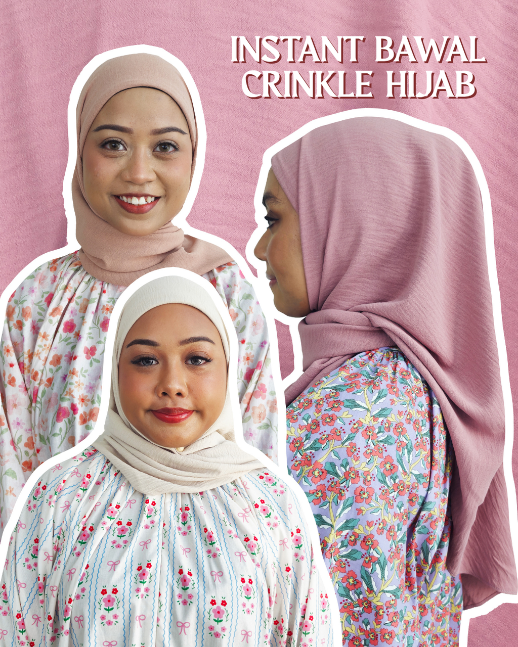 Plain Series: Instant Bawal Hijab in Crinkle