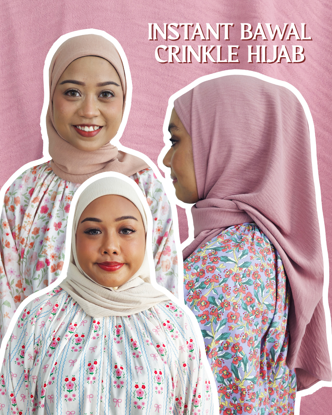 Plain Series: Instant Bawal Hijab in Crinkle