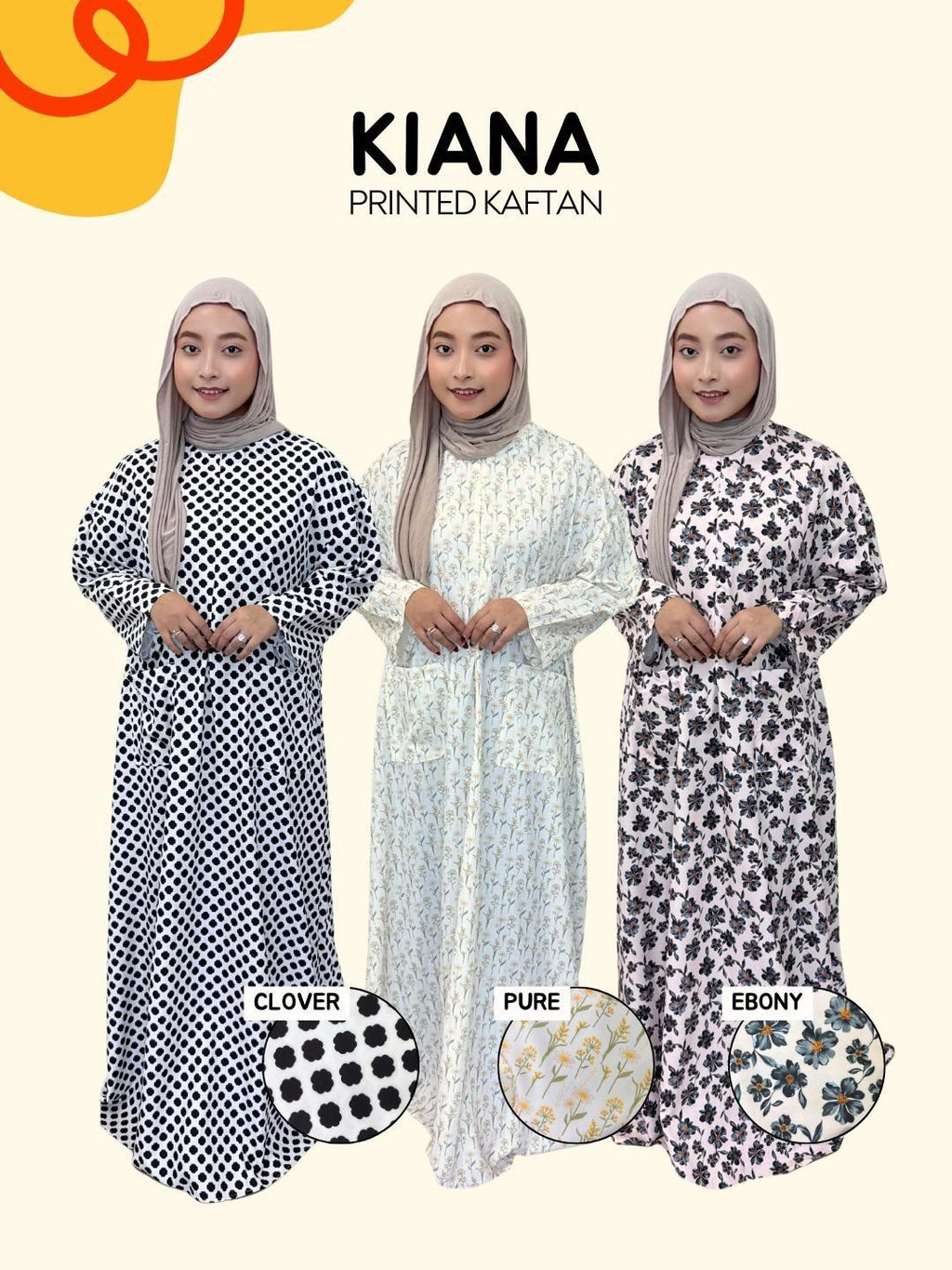 Kiana Printed Kaftan in Airtech Material