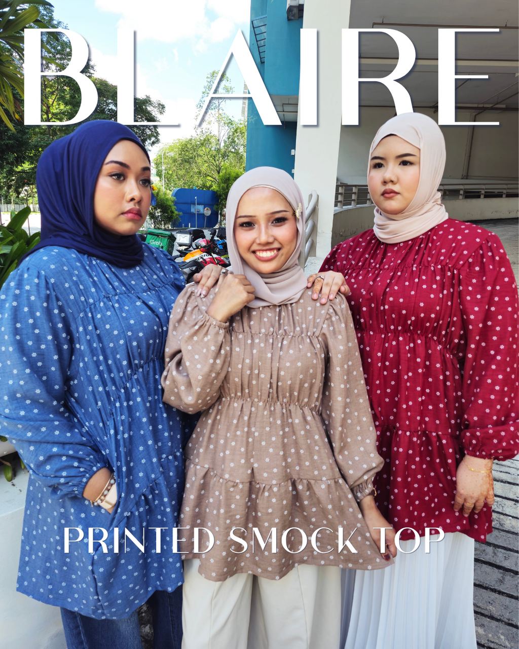 ⁠Blaire Polka Smock Top