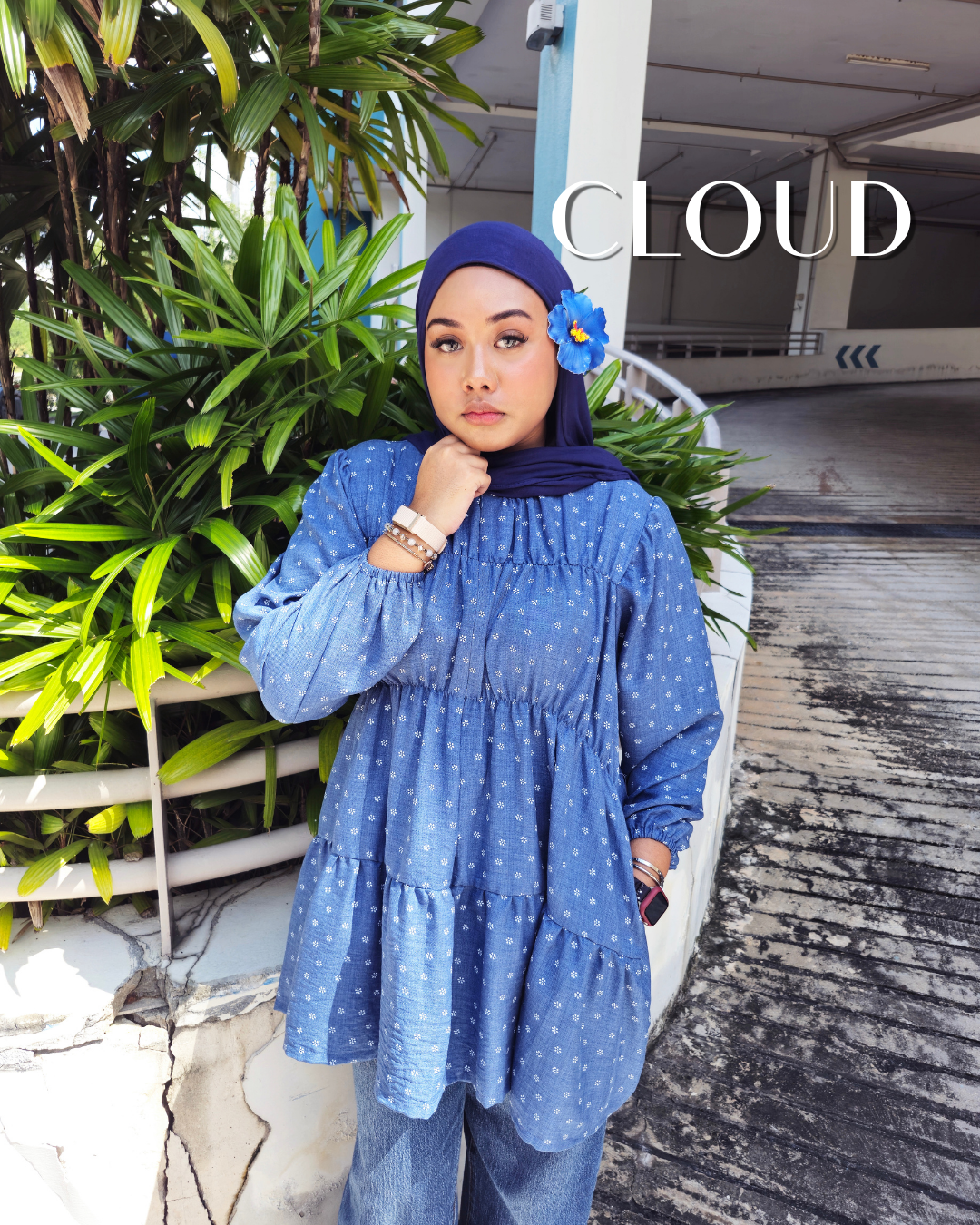 ⁠Blaire Polka Smock Top