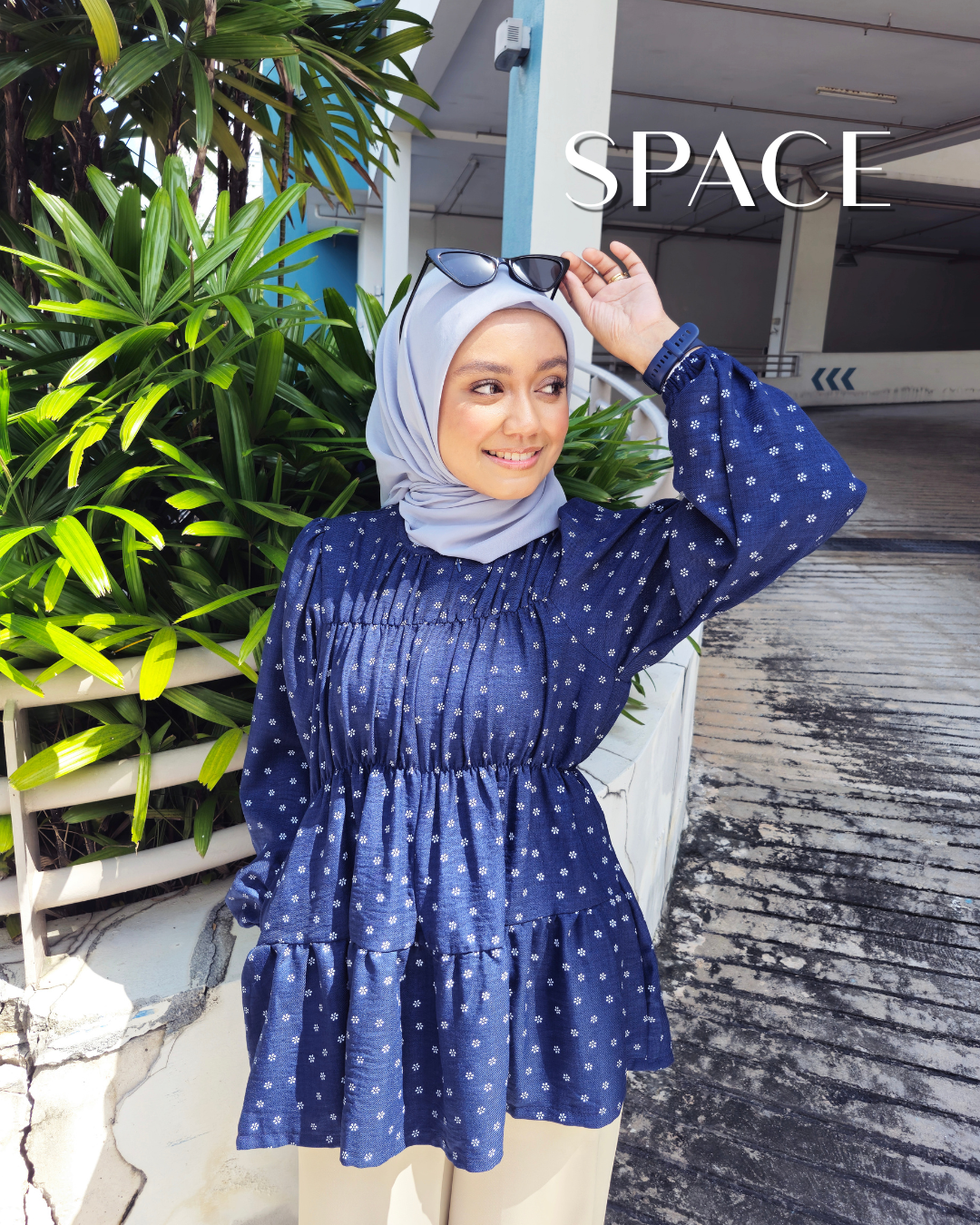 ⁠Blaire Polka Smock Top