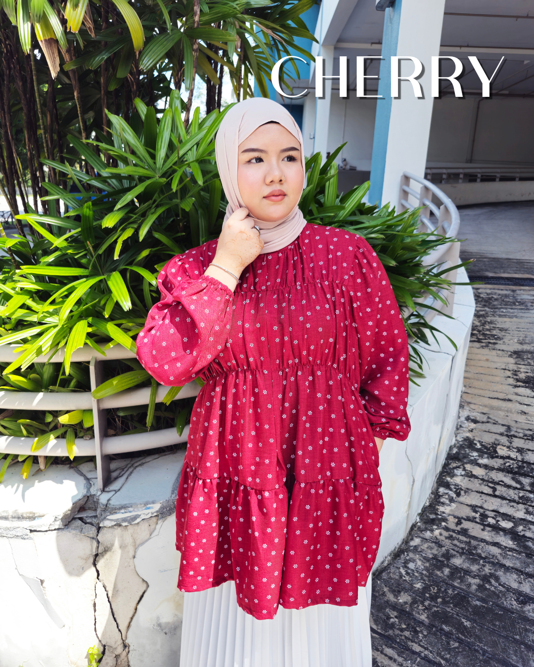 ⁠Blaire Polka Smock Top