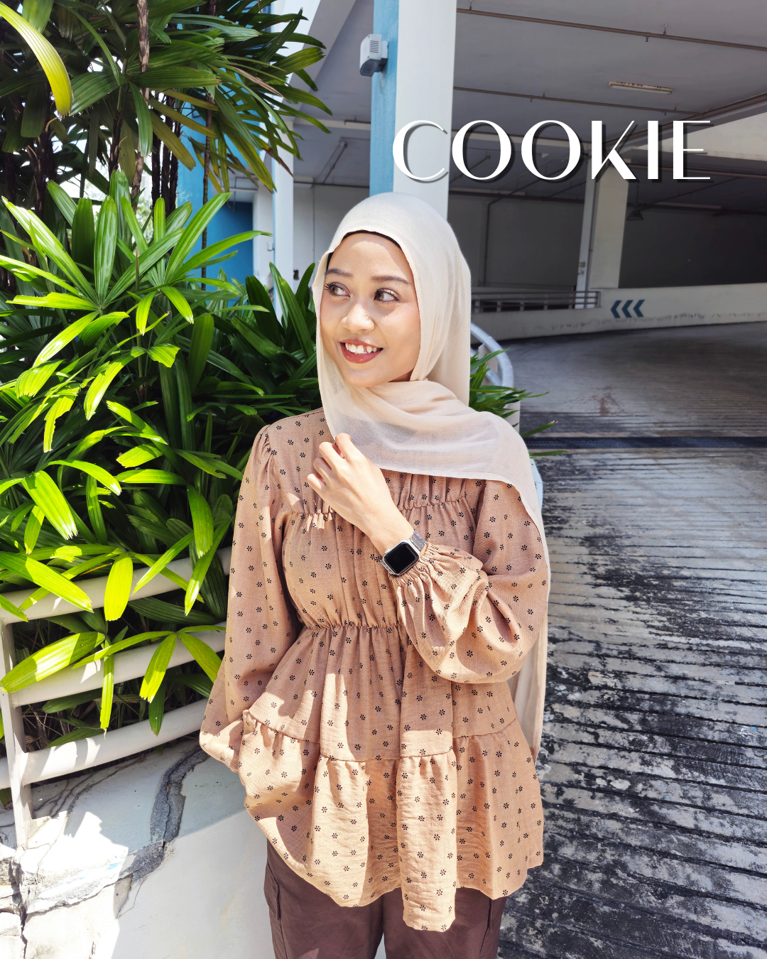 ⁠Blaire Polka Smock Top