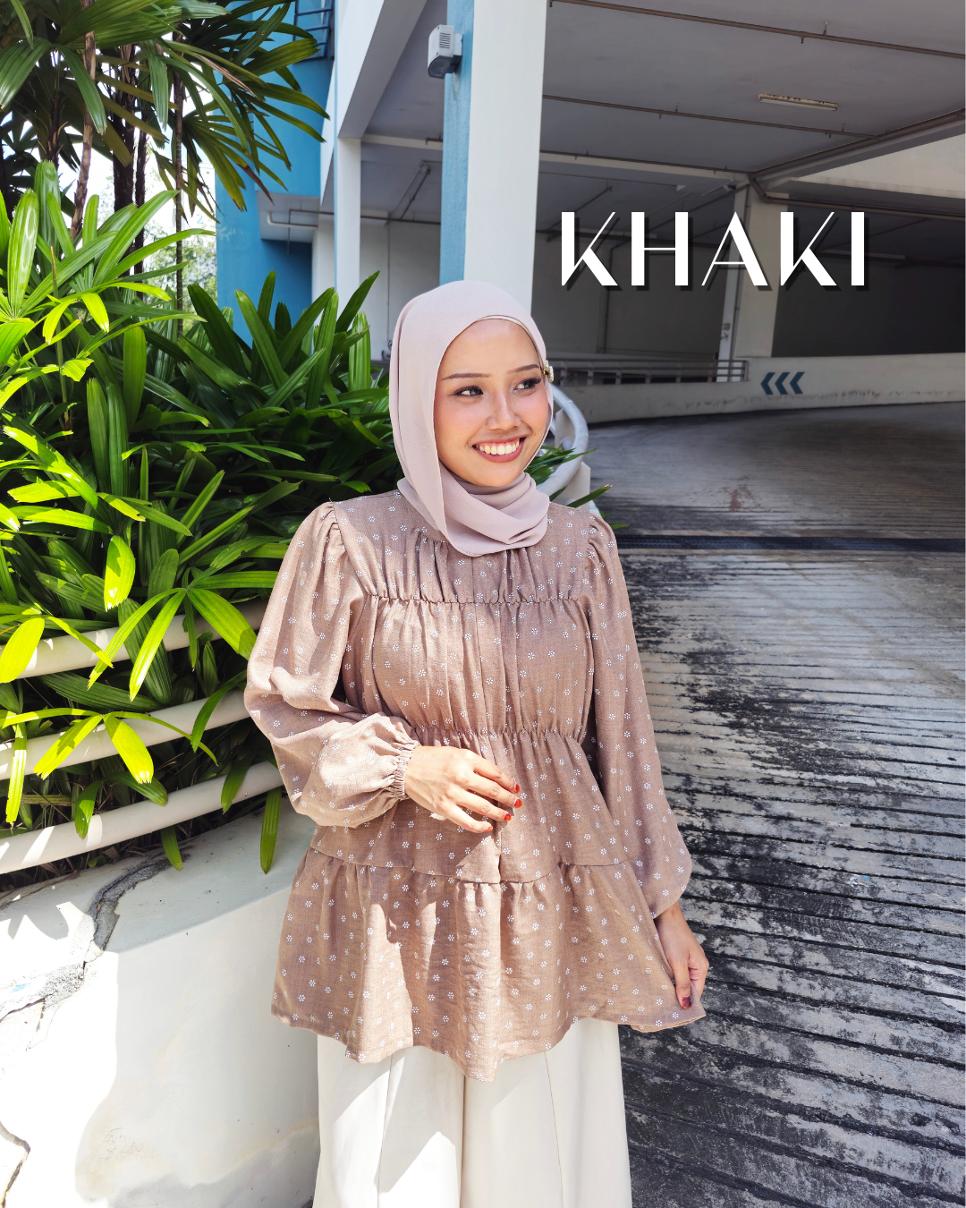 ⁠Blaire Polka Smock Top