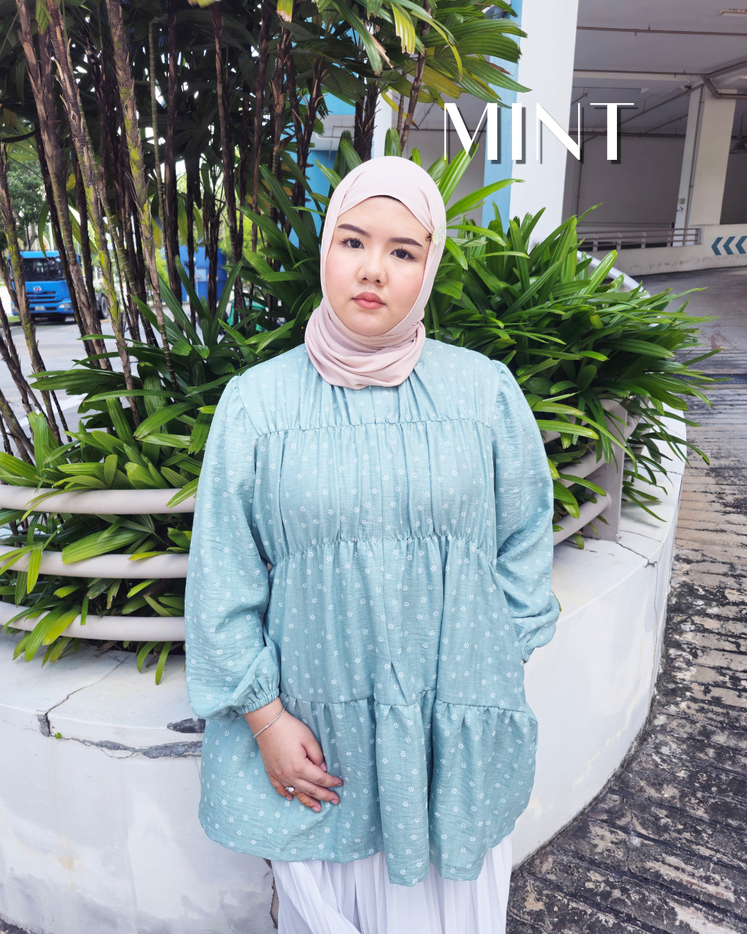 ⁠Blaire Polka Smock Top