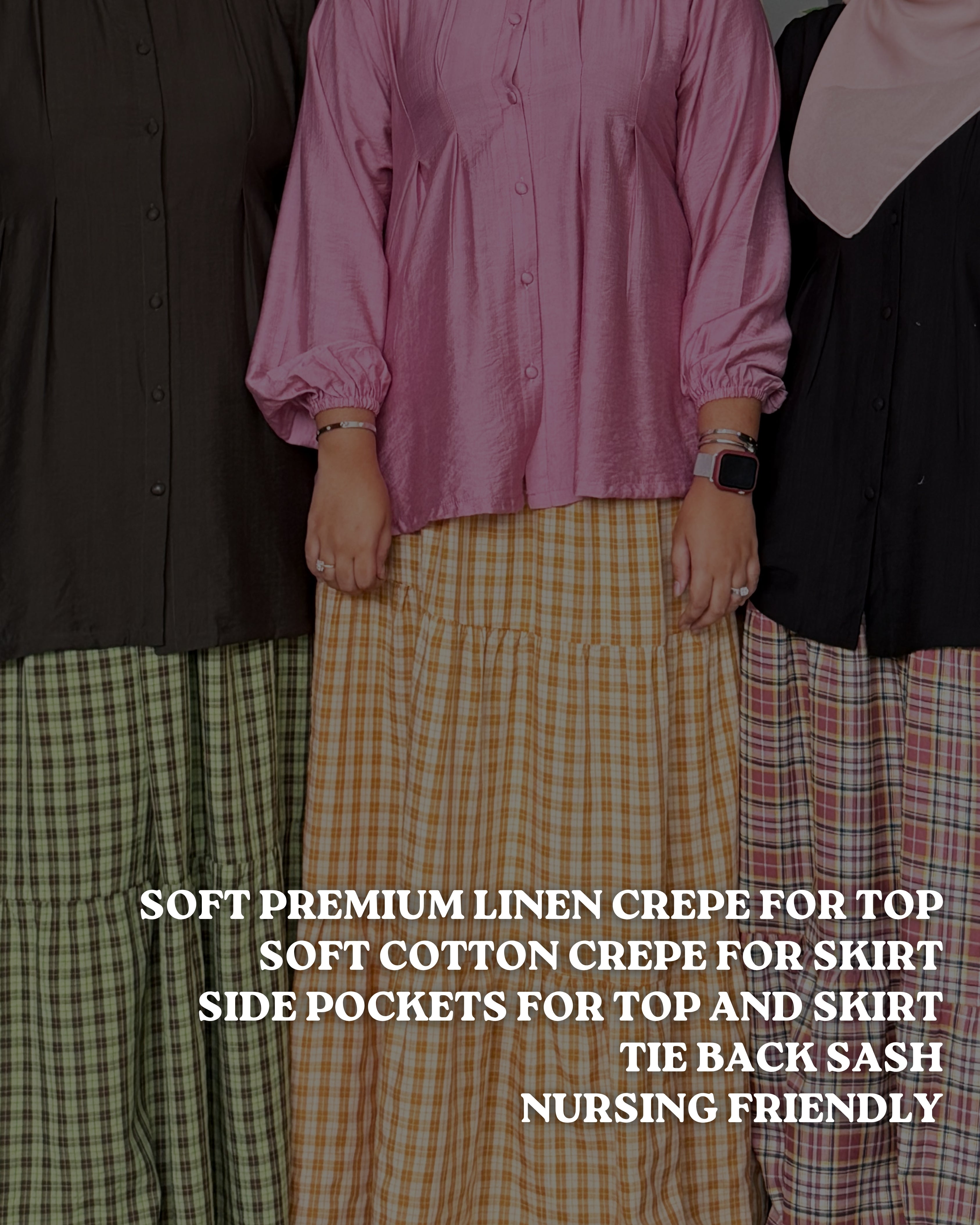 Faye Gingham Skirt Set