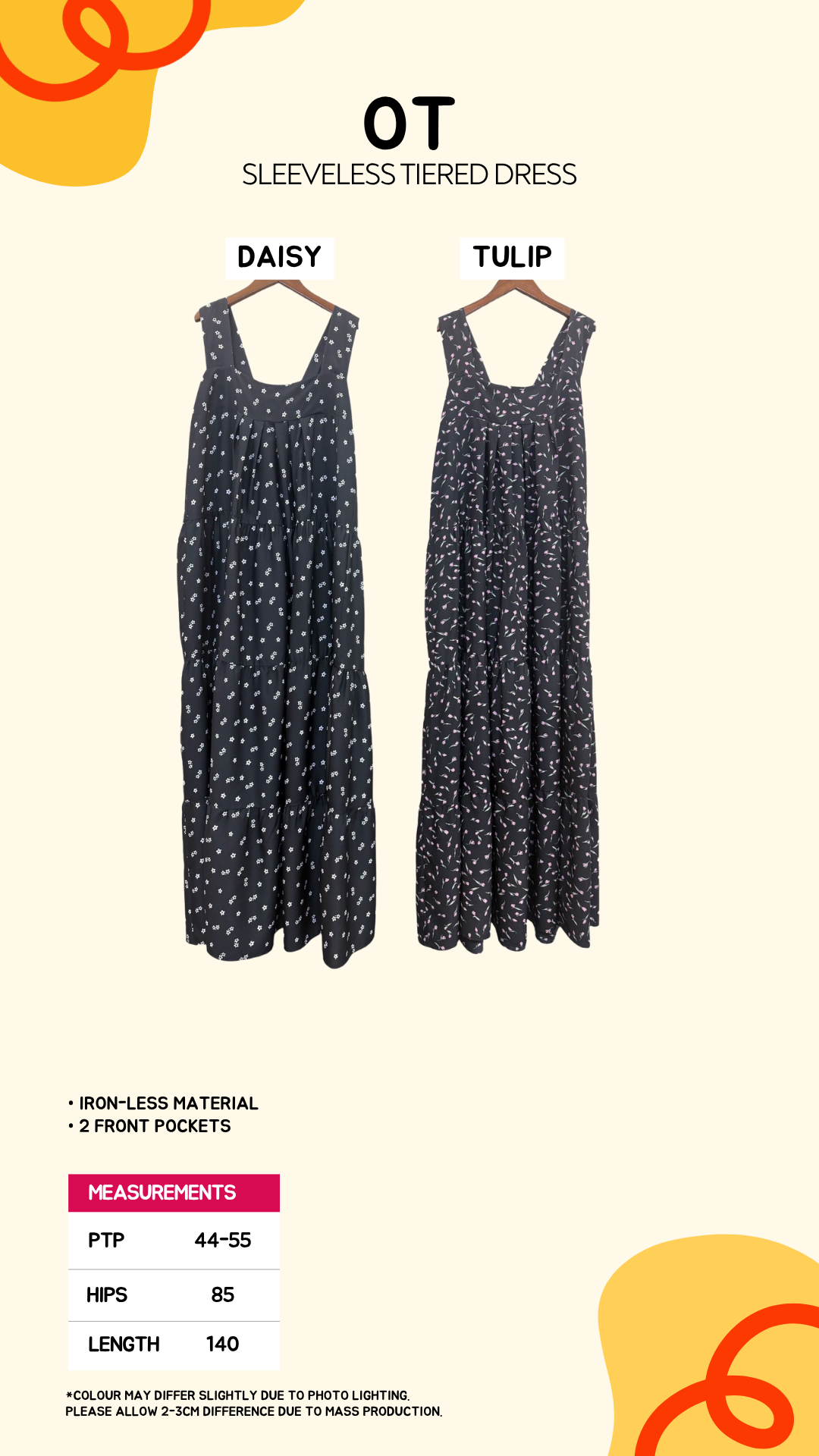OT Sleeveless Tiered Dress
