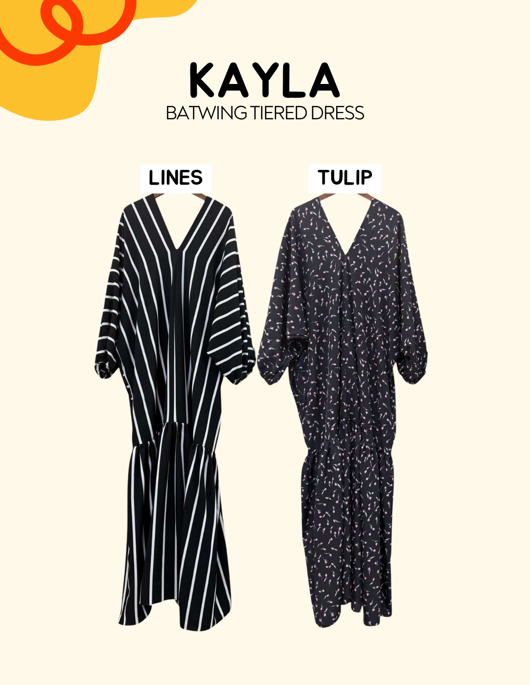 Kayla Batwing Tiered Dress