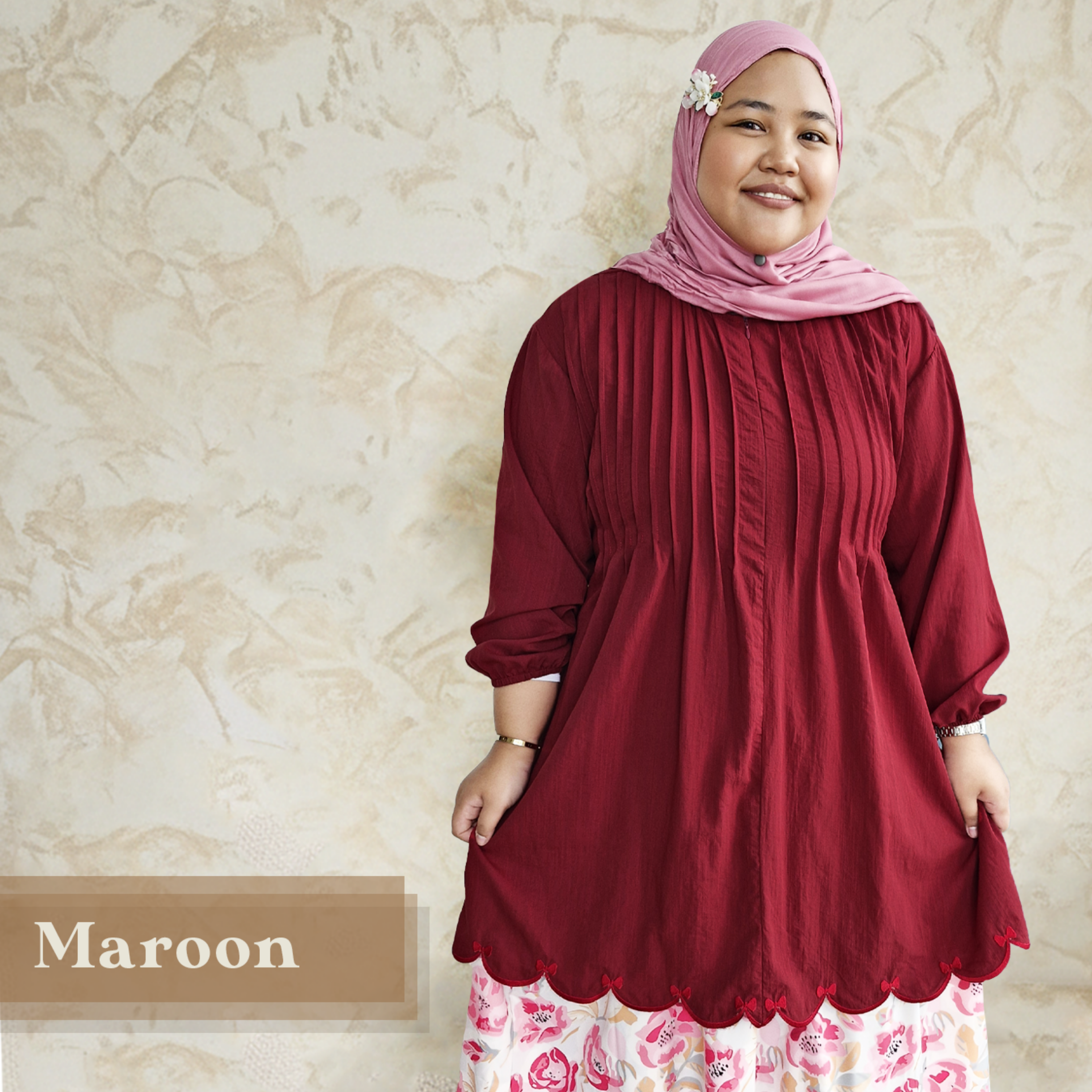 Fatin Plain Pleated Top