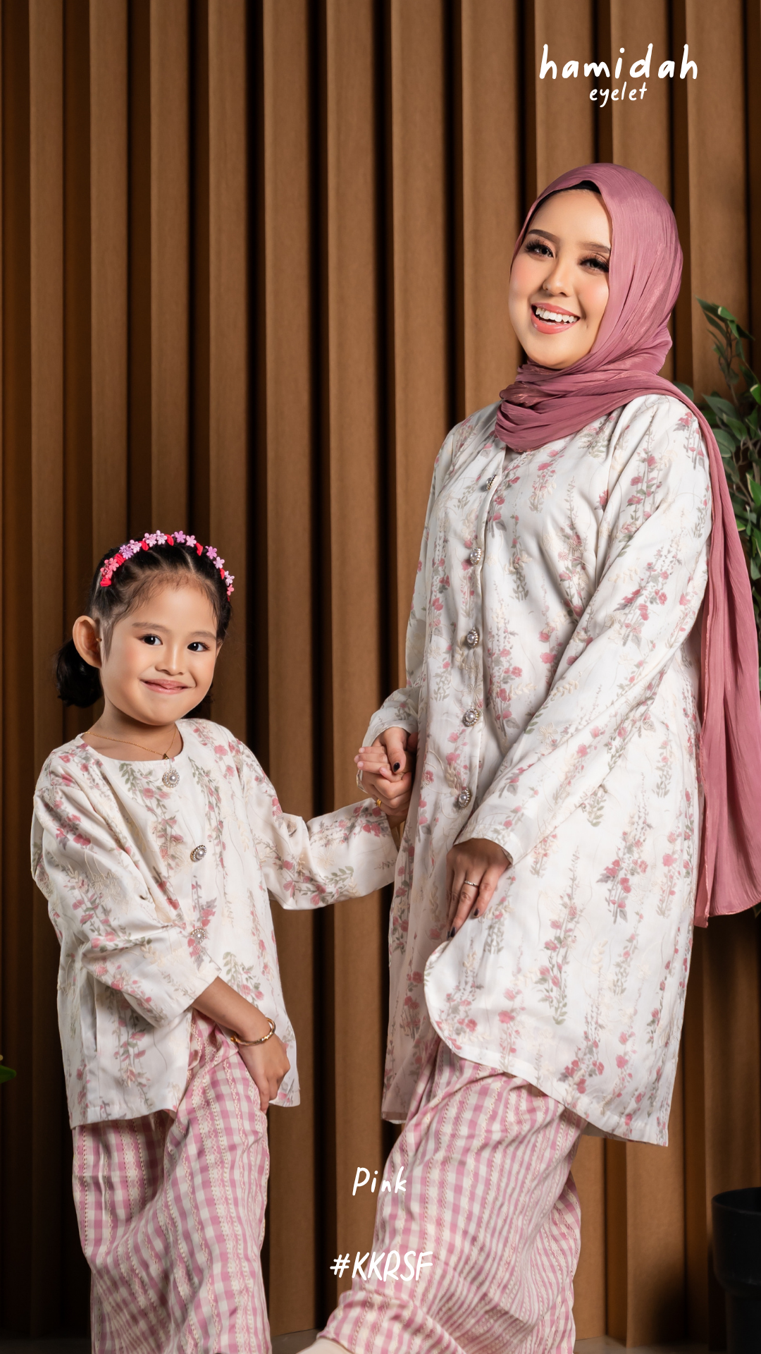 Hamidah Eyelet Kebarung Mom & Daughter Set