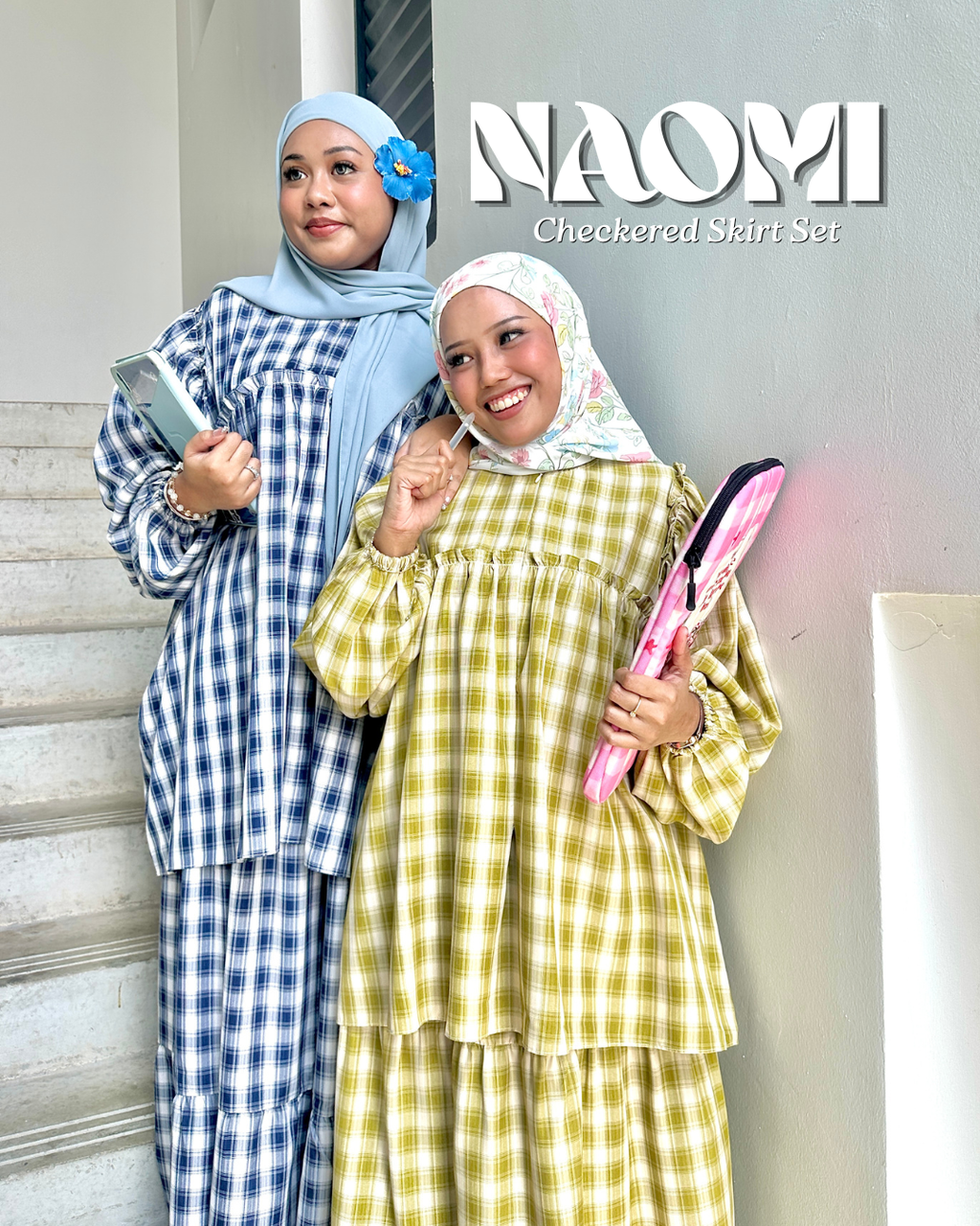 Naomi Gingham Skirt Set