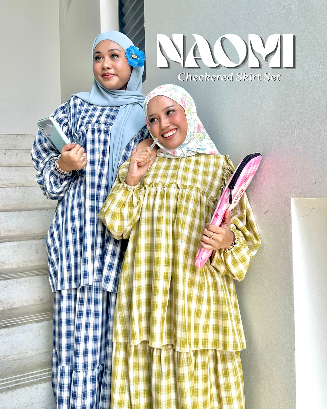 Naomi Gingham Skirt Set