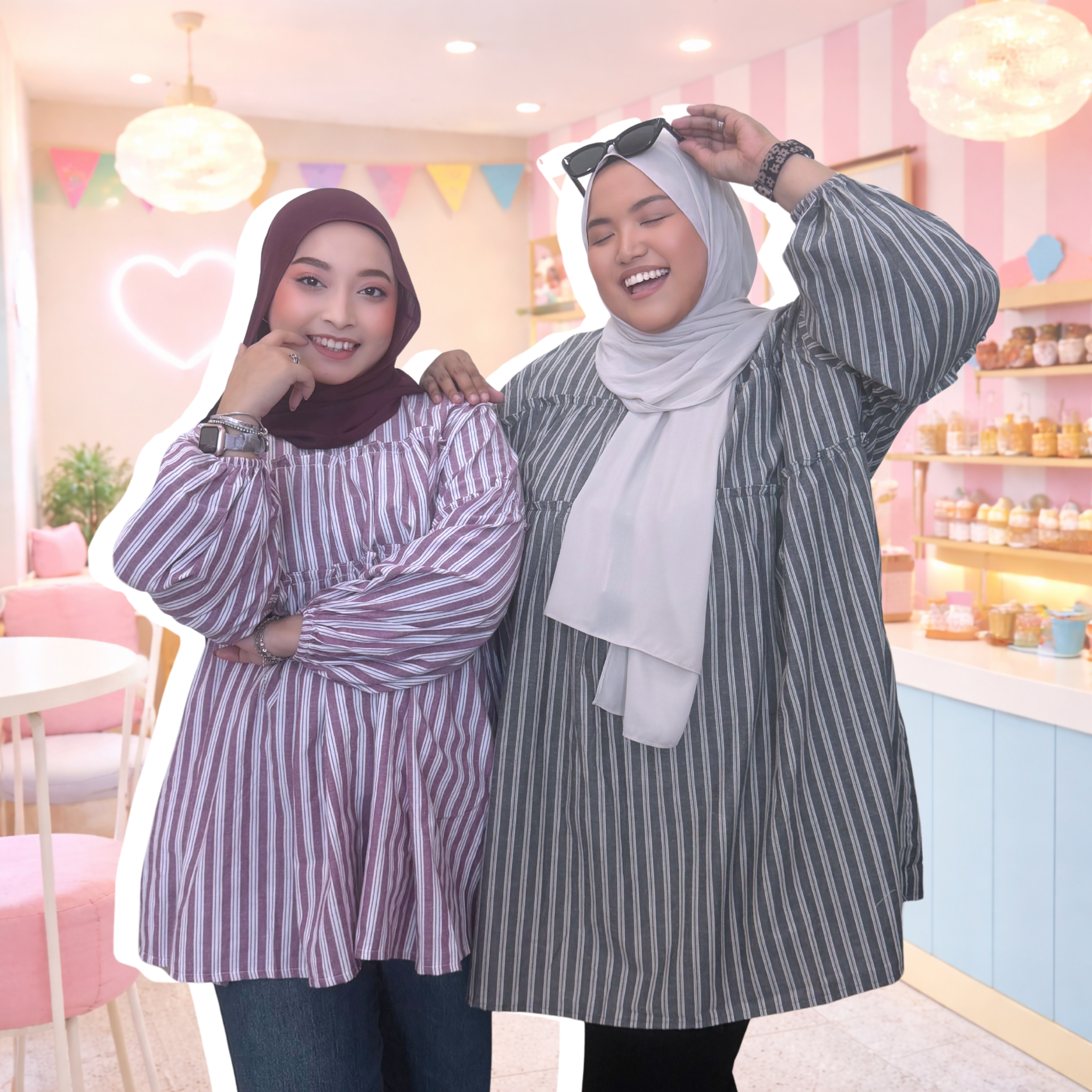Nala Stripes Soft Linen Top with Nano Ruffles