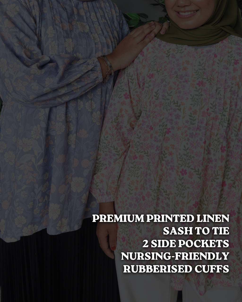 Fyza Linen Pleated Top