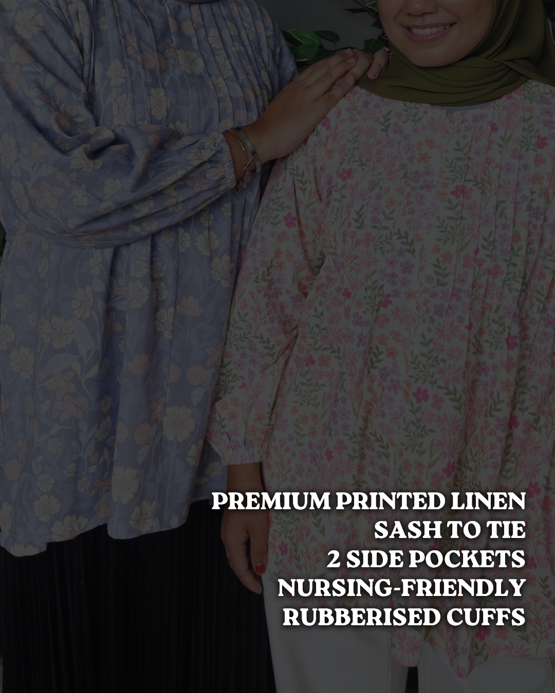 Fyza Linen Pleated Top