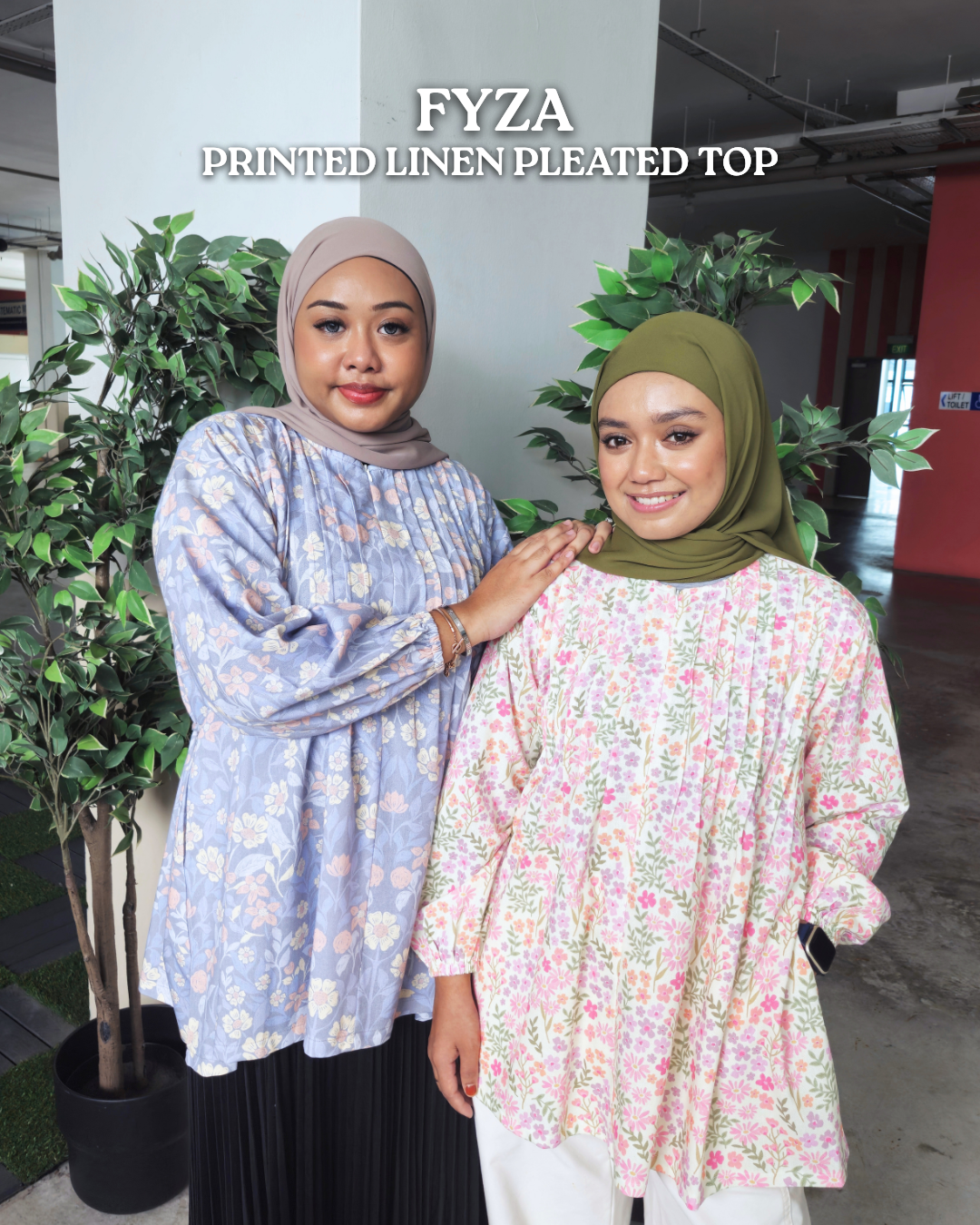Fyza Linen Pleated Top