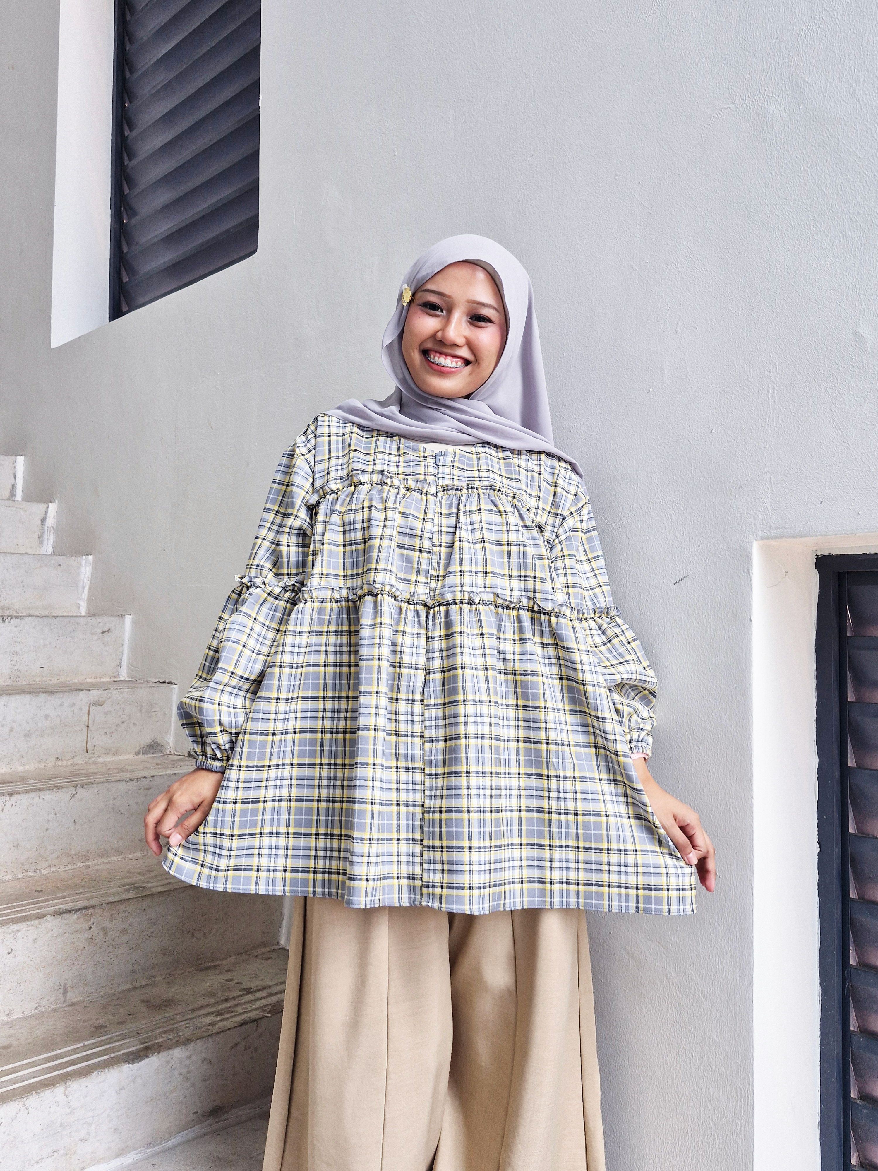Noura Gingham Top