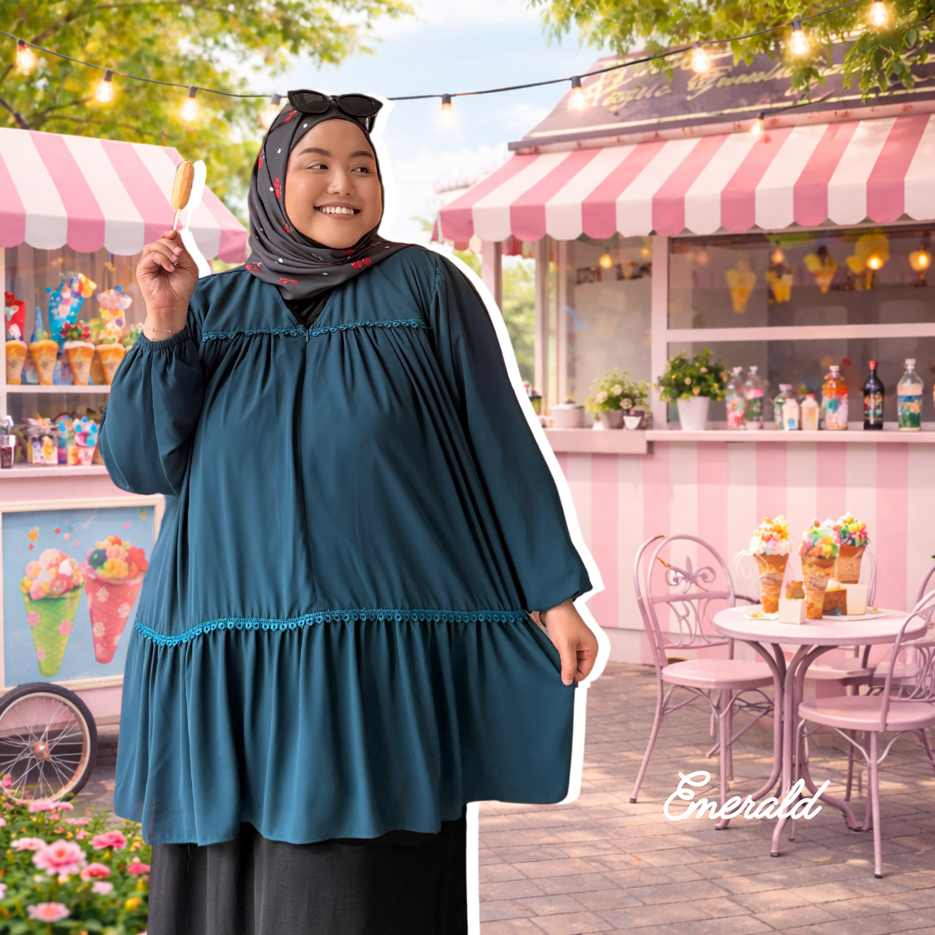 Dawn Plain Lace Chiffon Crepe Top