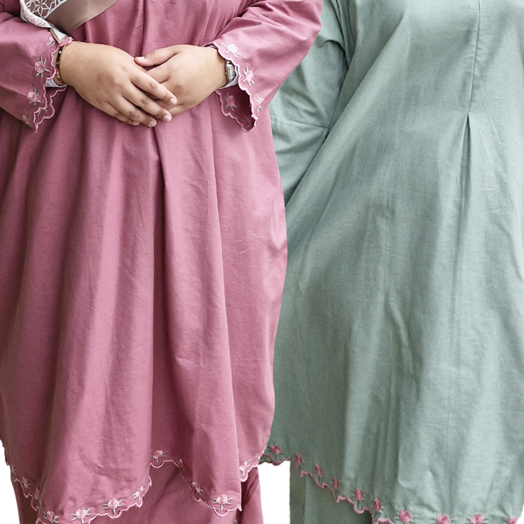 Salma Plain Linen Sulam Kurung