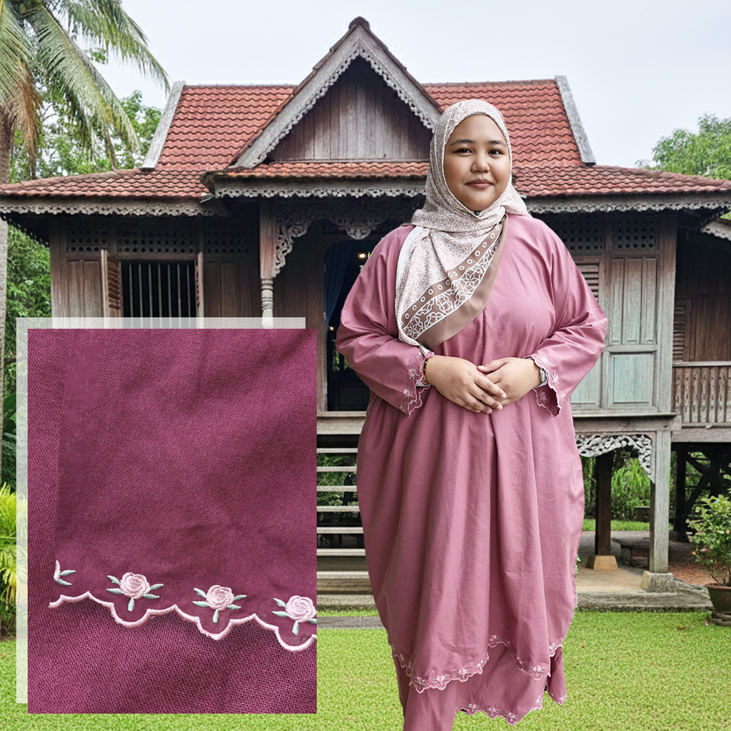 Salma Plain Linen Sulam Kurung