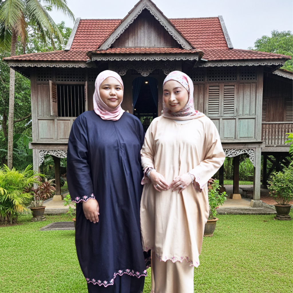 Salma Plain Linen Sulam Kurung