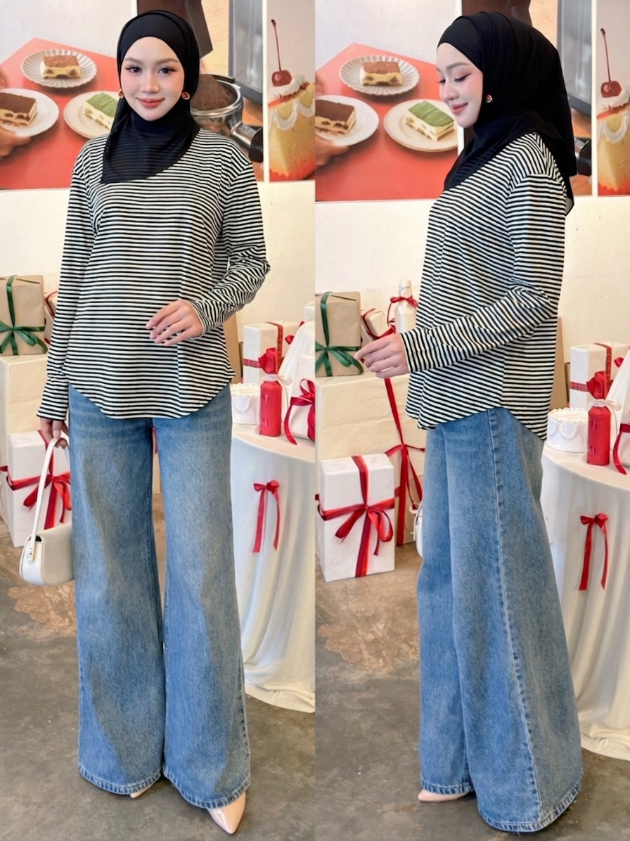 Tasya Striped Casual Top