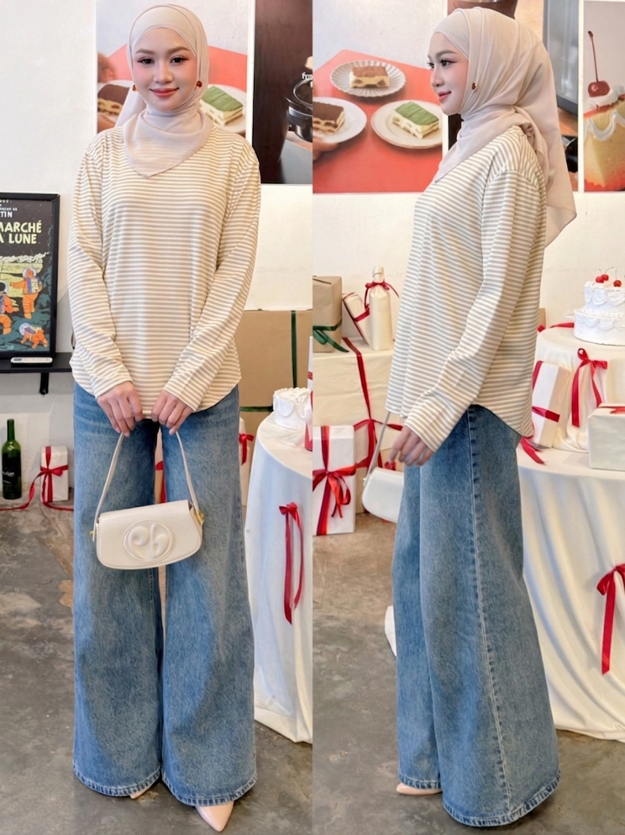 Tasya Striped Casual Top