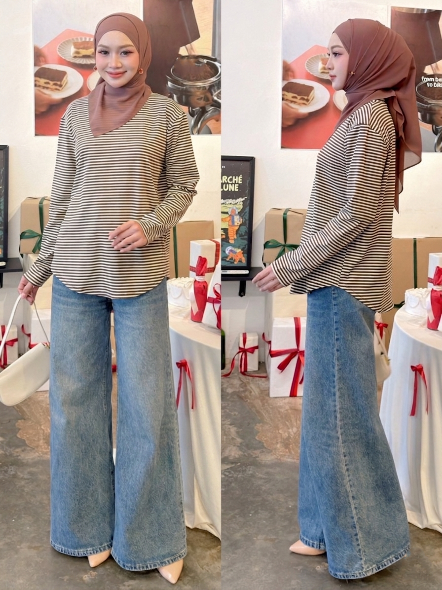 Tasya Striped Casual Top
